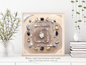 Photo for interior decor, Crystal grid for space, Clean code pattern, energy healing